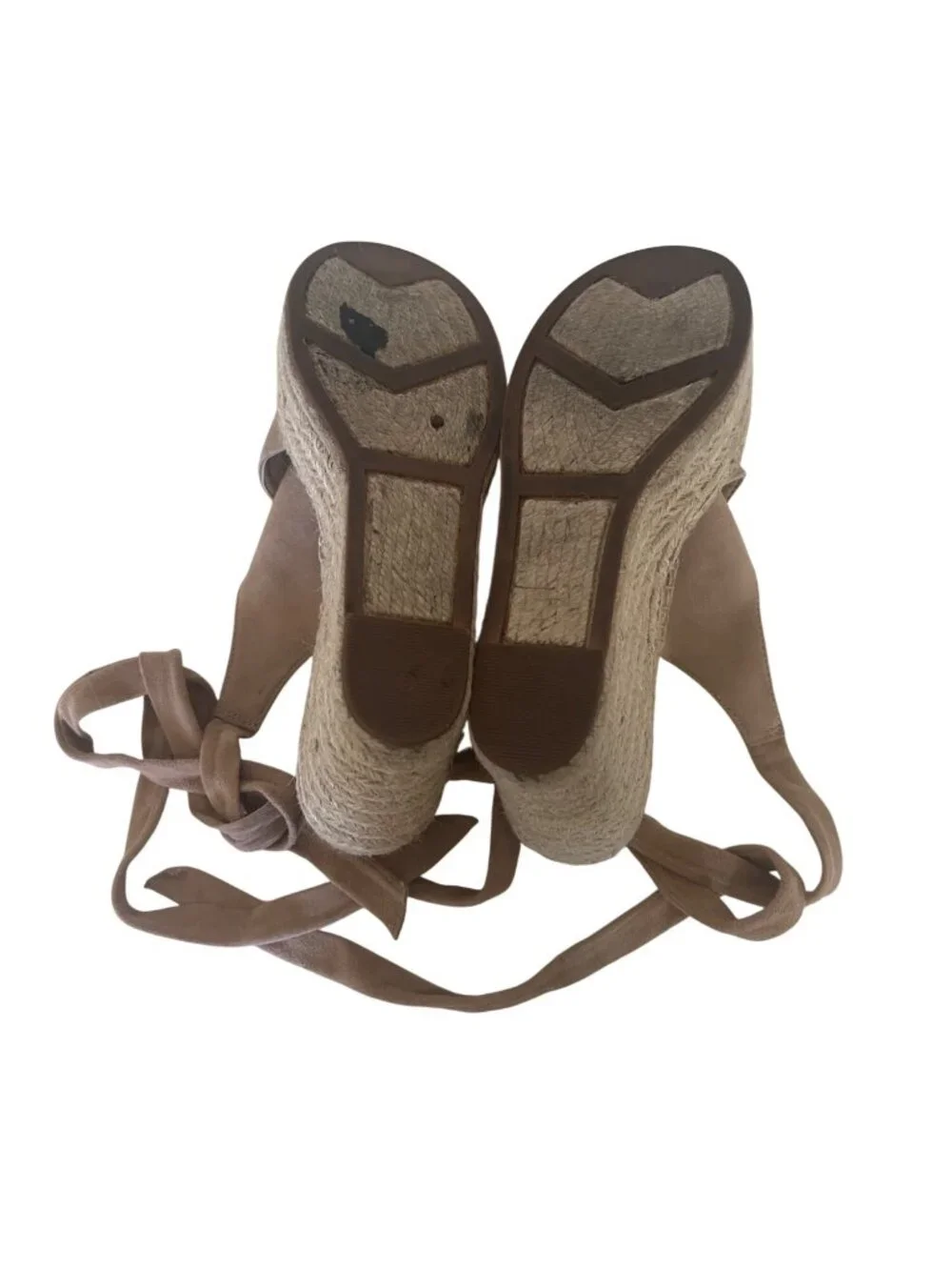 Marc Fisher Andira Pink Suede Wedge Sandals With Ankle Ties - Picture 7 of 10